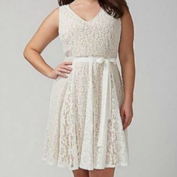 lane bryant white lace dress